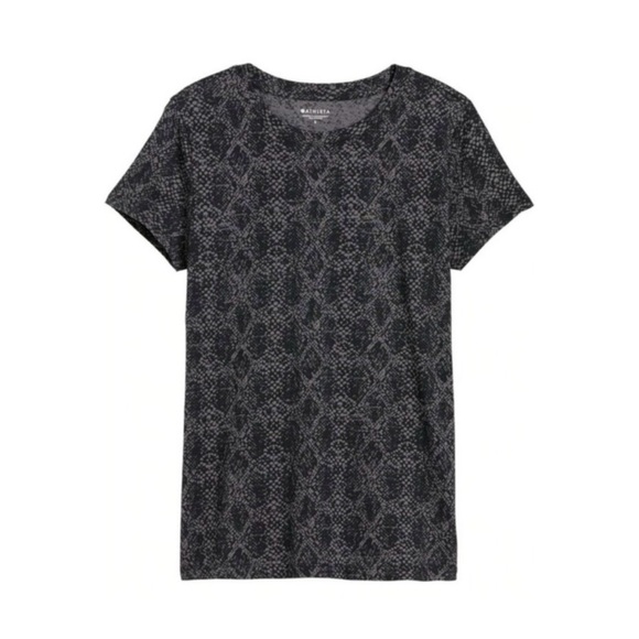 Athleta Tops - Athleta 100% Cotton Crewneck Tee Tshirt Black Medium Snake Print Graphic